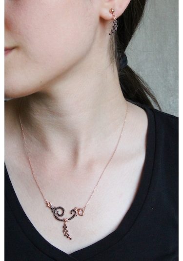 Argentum Concept 925 Ayar Gümüş Siyah Taşlı Özgün Set