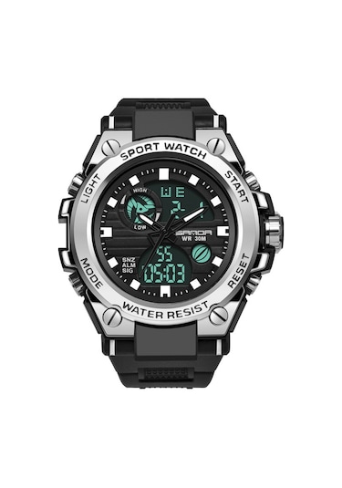 Sanda Sanda 739 Dış Mekan Spor Çift Ekran Hareketi Çoklu Kinetik Elektronik Saat Gelgit Erkek Su Geçirmez Parlak Erkek Saati Ordu Yeşili Çok Renkli