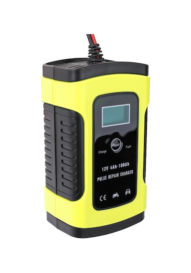 Youmex 12v6a Akıllı Akü Şarj Cihazı, Tam Otomatik, 3 Aşamalı, Soğuk/sıcak Mod, Lcd Ekranlı, Plombik Akü Onarımcı, Avrupa Standartı, Sarı