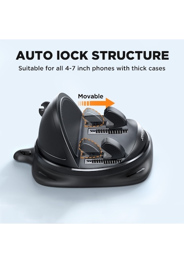 Sones Joyroom Jr-zs354 360 Derece Dönebilen Kontrol Paneli Araç Telefonu Tutucu Siyah