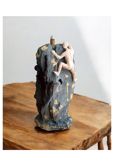 Dağcı Tırmanan Siyah Ve Beyaz Adam Biblosu Geri Akış Tütsülük