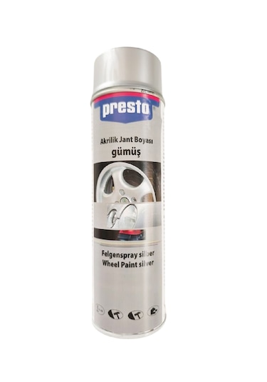 Presto Gümüş Gri Sprey Jant Boyama Seti+vernik+astar 500 Ml.