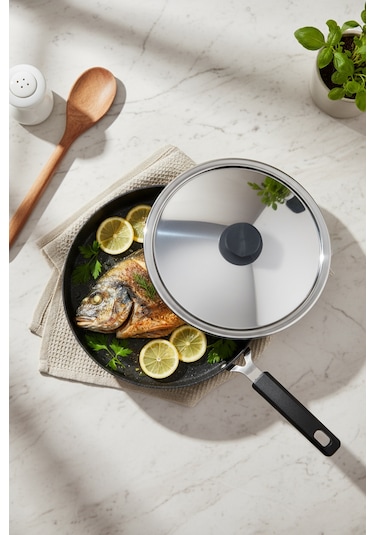 Bernardo Wave 32cm Granit Balık Tavası Siyah