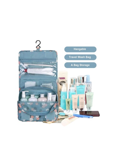 Moveevo Seyahat Yıkama Çantası Çok İşlevli Su Geçirmez Kozmetik Saklama Çantası Elde Taşınabilir Katlanabilir Kozmetik