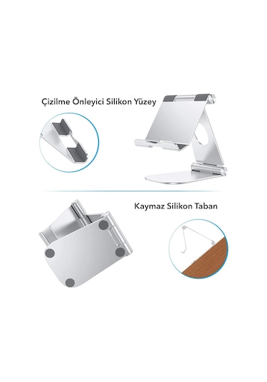 idock T4-2 Alüminyum Açısı Ayarlanabilir Büyük iPad Tablet Standı