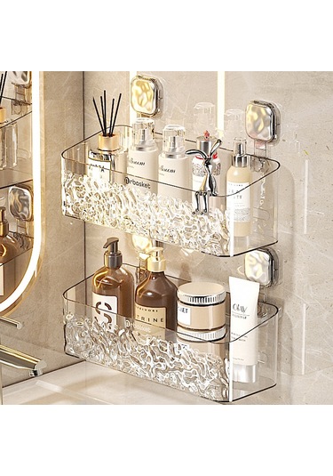 Mufunye Banyo Duş Tahtası Rakor Fırça Saç Testeresi Depolama Sepeti, Delme Yok Pet Malzeme Duvarlı Organizatör Büyük Boy Tamamlayıcı Sepet - Tek Başına Tavsiye Edilmez Diğer