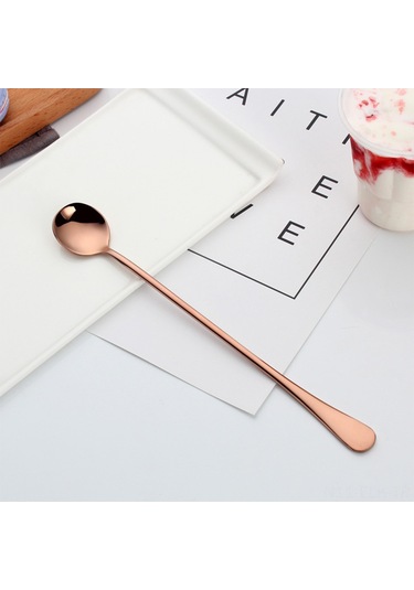Xindoker Paslanmaz Çelik Titanyum Kaplama Kahve Karıştırma Kaşığı - Rose Gold, Yuvarlak Veya Dikdörtgen Rastgele Gönderim Diğer