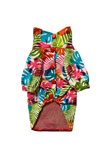 Gedyco Colorful Palm Fileli Küçük Irk Köpek Yağmurluğu