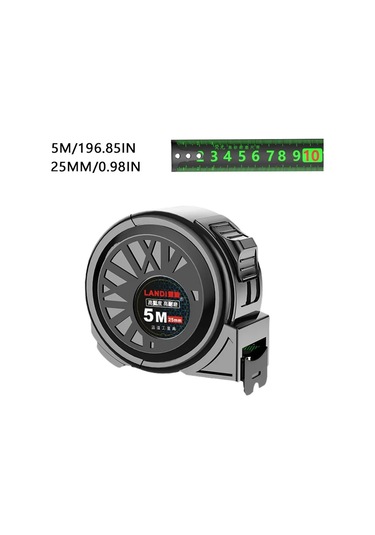 Floresan 5mx25mm-kalınlaştırılmış Paslanmaz Çelik Mezura Naylon Su Geçirmez Aşınmaya Dayanıklı Çelik Mezura Yüksek Hassasiyetli Ölçüm Çelik Bant