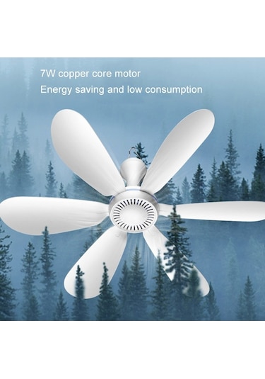 Cbtx USB Rüzgar Enerjili Altı Kanatlı Mini Tavan Vantilatörü