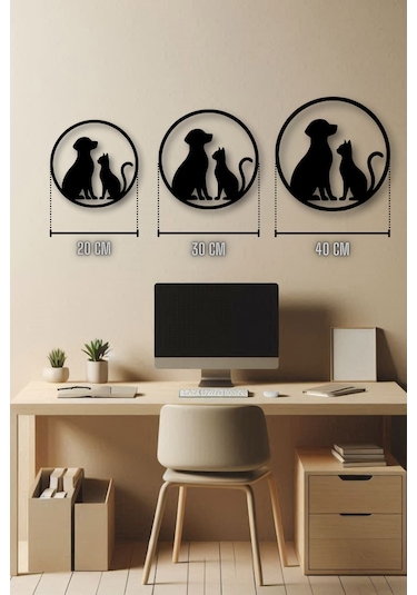 Ahşap Tablo Dekoratif Duvar Süsü Ev Ve Ofis İçin Dost Köpek Temalı