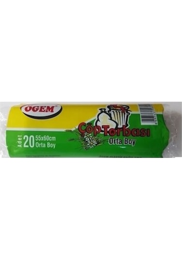 Ögem Orta Boy Çöp Torbası 5 Adet Mavi 55 x 60 CM