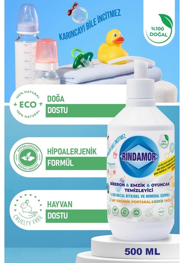 % 100 Doğal Bitkisel Biberon Emzik Ve Oyuncak Temizleyici- Organik Portakal&kekik Yağlı