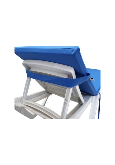 Mirzade Standart Fermuarlı Şezlong Minderi Su Geçirmez Kumaş-saks Mavi