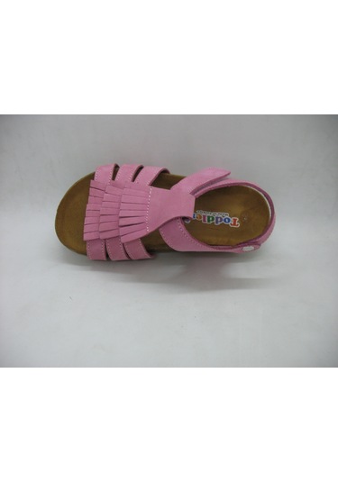 Toddler 388 Pembe Deri,anatomik Mantar Taban Püsküllü Sandalet 26 Pembe