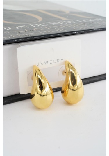 Kadın Vip Seri Su Damlası Model Küpe - Altın