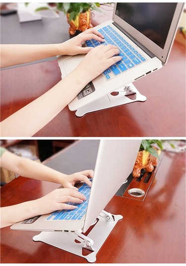 Pazly Dizüstü Bilgisayar Standı, Ayarlanabilir, Taşınabilir, Alüminyum, Kaymaz, Katlanır Stand