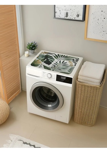 Joyarty Çamaşır Makinesi İçin "altında Yapraklar" Desenli Paspas 58x38 421575481 Yeşil