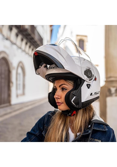 Ls2 Strobe 2 Çene Açılır Motosiklet Kaskı Beyaz