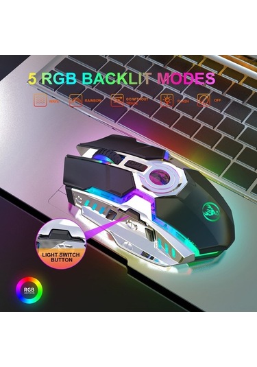 Novahub Hxsj T30 Kablosuz Rgb Oyun Faresi - 2400dpi, 2.4ghz, Şarj Edilebilir Pil, 10m Kablosuz Bağlantı 001