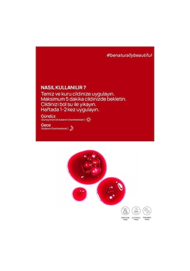 The Ceel Aha Bha Cilt Tonu Eşitleyici, Canlandırıcı, Yenileyici Kırmızı Peeling Serum 30 ml