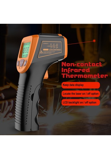 Dofolink El Tipi Entegre Enstrüman: Gm320s Kırmızı Inframerahat Termometre, -50 C İle 600 C Arası Hassas Ölçüm, Lcd Göstergeli, Plasti K Vücut