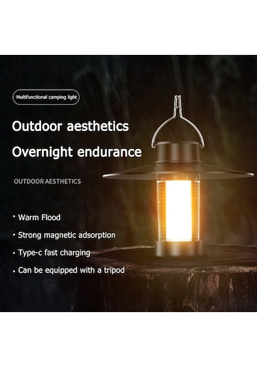 Cbtx Yyd-01 Taşınabilir Açık Kamp Fener Lambası Asılı Çadır Işık Şarj Edilebilir