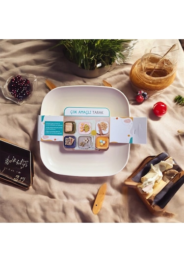 Moncase Çok Amaçlı Tabak 3'lü Set Krem