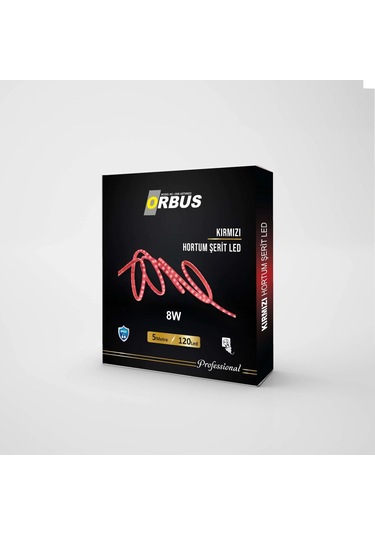 Orbus Kırmızı Hortum Şerit Led 8w - 5 Metre