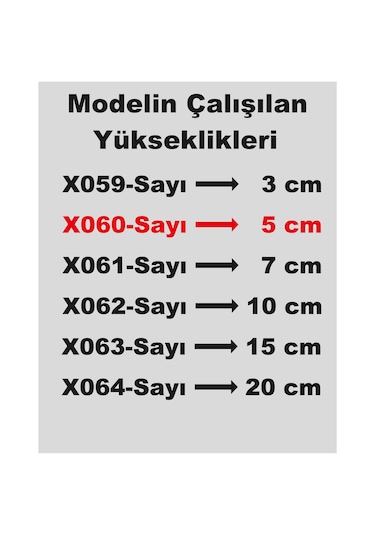 Stencil Rakam Boyama Şablonu X060-sayı Rakam Yüksekliği 5 Cm