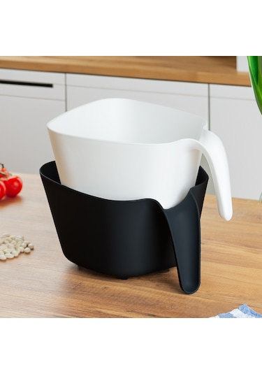 Porsima G-575 2 Parça Çok Amaçlı Plastik Süzgeç Siyah Beyaz