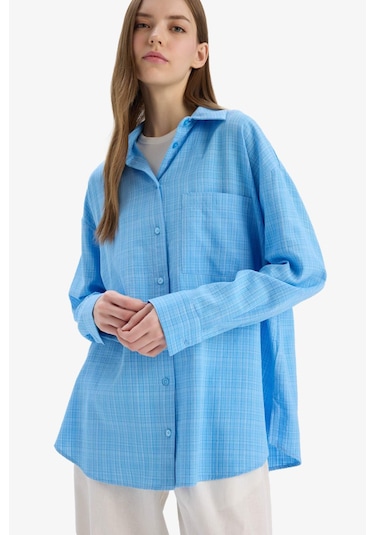 DeFacto Oversize Geniş Kalıp Müslin Uzun Kollu Gömlek X2232AZ25SPBE306 DeFacto Oversize Geniş Kalıp Müslin Uzun Kollu Gömlek X2232AZ25SPBE306
