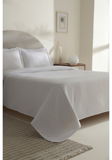 Karaca Home Breeze Soft Yatak Örtüsü Çift Kişilik Offwhite Beyaz