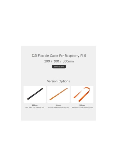 Fortunelane 3pcs Dsi Fpc Raspberry Pi 5, 22pin-15pin Esnek Kablo, 500mm, Dsi Ekranlar İçin Uygun