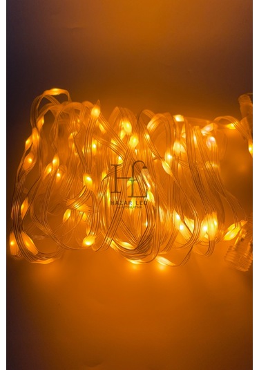 10 Metre Sarı Amber Peri Led Işık Ip64 Dış Mekan Jack Eklemeli Dekoratif Led Işık Yılbaşı Süsü Sarı