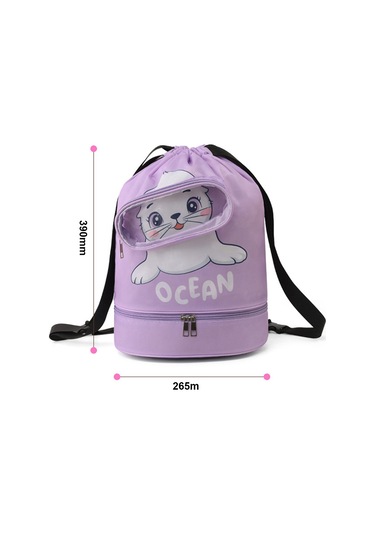 Neevoyu Teknelerli Desenli Su Geçirmez Polyester Çanta - Kuru/ıslak Bölmeli, Ayakkabı Ve Gözlük Bölmesiyle Spor, Plaj Ve Seyahat İçin Pembe