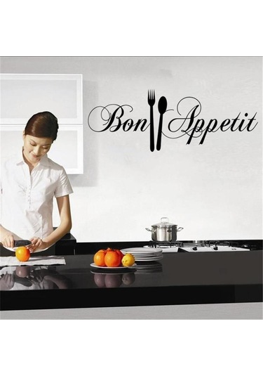 Mutfak Afiyet Olsun Duvar Sticker Dıy Bıçak Ve Çatal Çıkarılabilir Duvar Çıkartması Aile Ev Etiket Duvar A Diğer