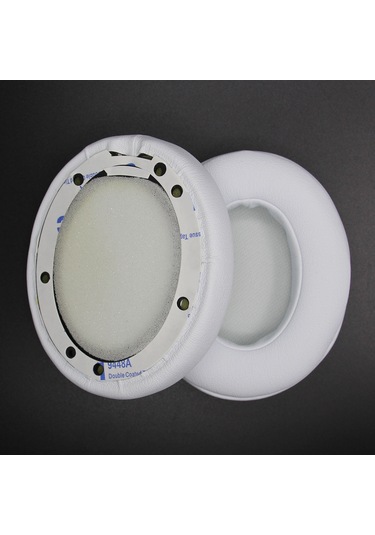 Konesam Beats Studio 2/3 İçin Protein Deri Hafıza Köpük Yerine Konulabilir Kulaklık Örtüsü Beyaz Beyaz