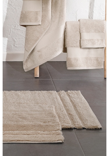 Yataş Bedding Felicia Banyo Paspası Seti - Bej (50x60 cm + 60x100 cm) Bej