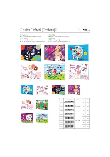 Çınar Karton Kapak Büyük Boy 20 Yaprak Resim Defteri 12'li Paket
