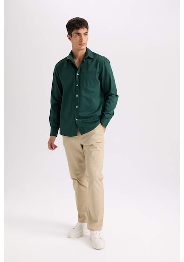 DeFacto Regular Fit Normal Kesim Yazlık Düz Paça Chino Kanvas Pantolon D7349AX25SPBG193