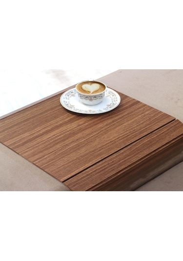 Mobitell 45X25 Cm Ceviz Koltuk Sehpası Portatif Sehpa