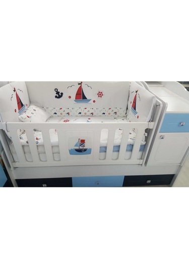 Aluç Bebe Lüx Çapalı Dümenli Nakışlı Bebe Uyku Seti (70-130 Ebatı