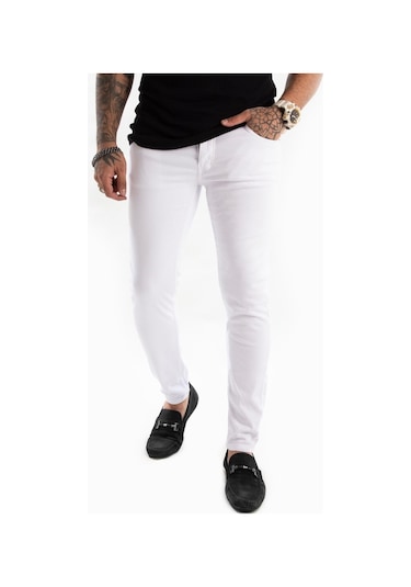 Deepsea Beyaz Skinny Kesim Erkek Kot Pantolon 2004157 Beyaz (498905836) Beyaz