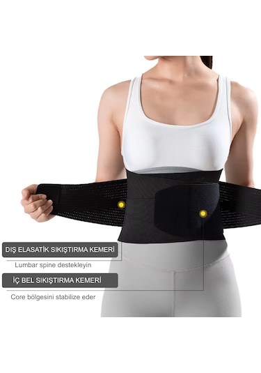 Postür Düzeltme Ve Bel Destekleme, Dik Duruş Korsesi Ve Ağırlık Kemeri Medium Sİyah