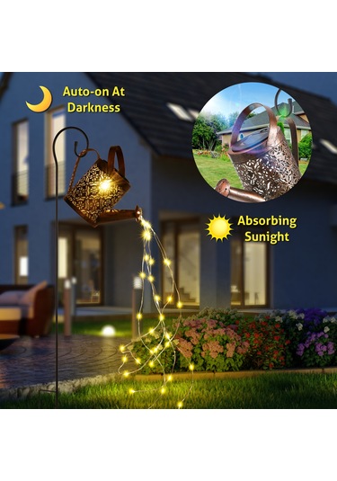 Dofolink B Tipi Güneş Enerjili Sulama Kabi Işıklı Dekorasyon - 36 Led, Ip65 Su Geçirmez, 600mah Şarjlı Pil, Islak Kontrol, Halka İle Teslim Diğer