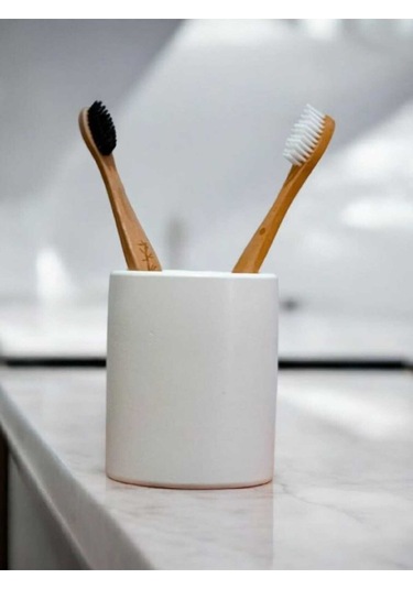 Banyo Seti Diş Fırçalık, Diş Macunluk, Makyaj Organizeri,kalemlik Beyaz