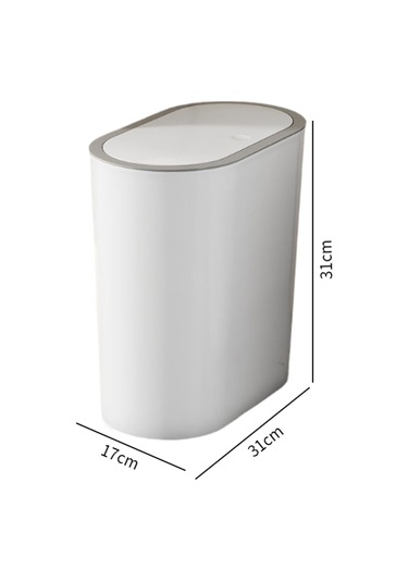 Suntek Çöp Kutusu Kapaklı Banyo Çöp Taşınabilir Sepeti Ev Beyaz