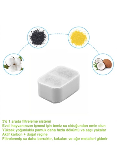 Ecronicword 8'lı Paket Evcil Hayvan Su Dağıtıcı Filtre Kartuşları F13