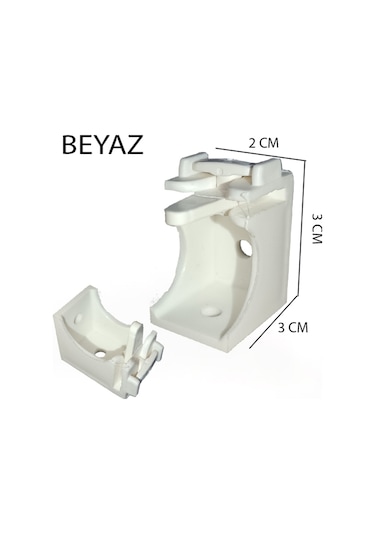 Perdemix Dekoratif Ray Montaj Aparatı Kısa Ayak 3 CM 6 Adet Beyaz